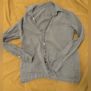 taupe brown colored linen blouse